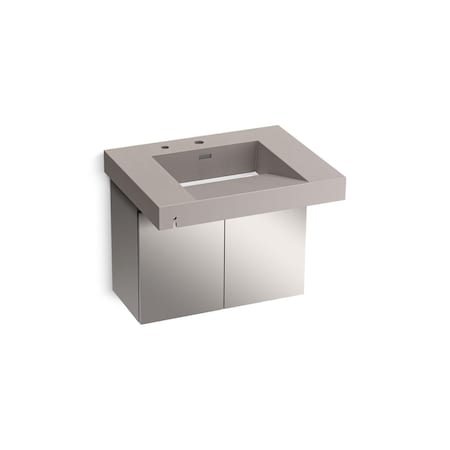 Kohler 30In Wall-Mount Lavatory System In Neutral Concrete 81029-BSS-KCN